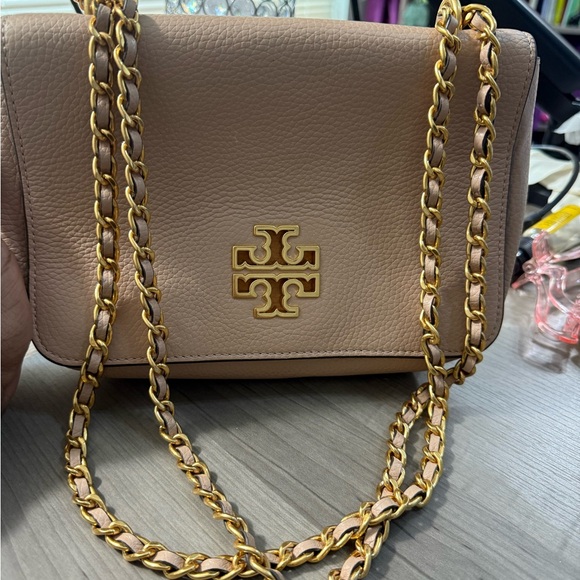 Tory Burch Handbags - Tory Burch Tan Crossbody Bag with Gold Accents